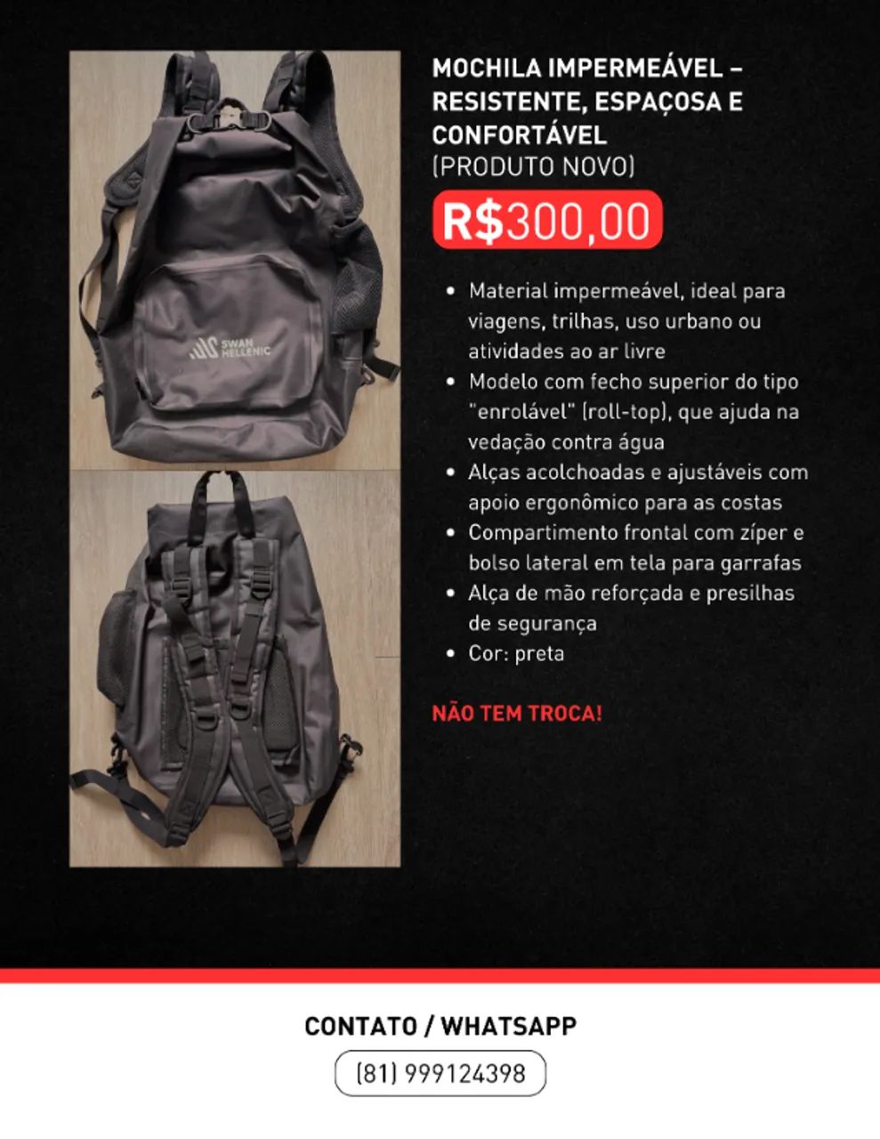 Mochila impermeável 