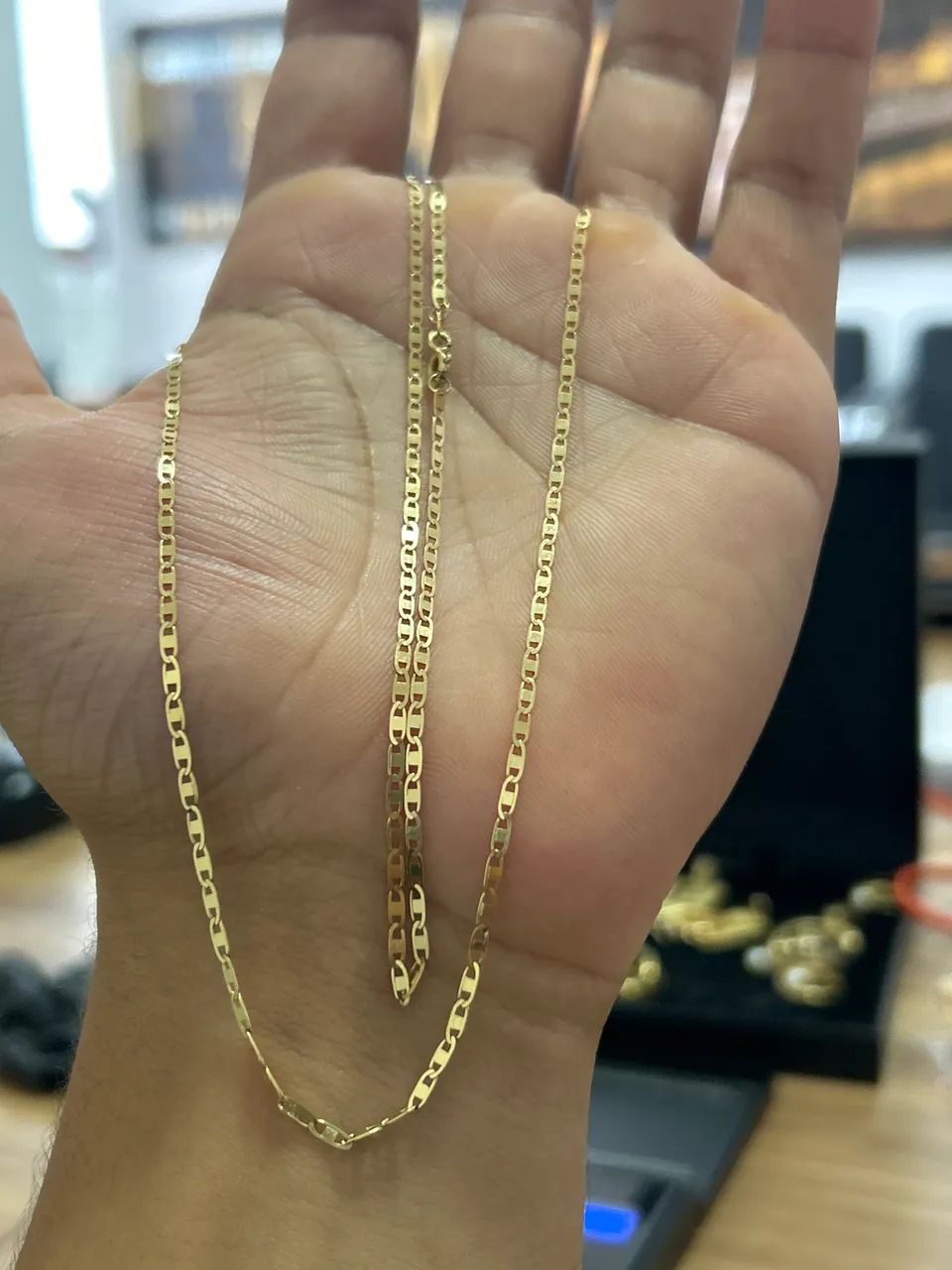 Corrente piastrine ouro 18k