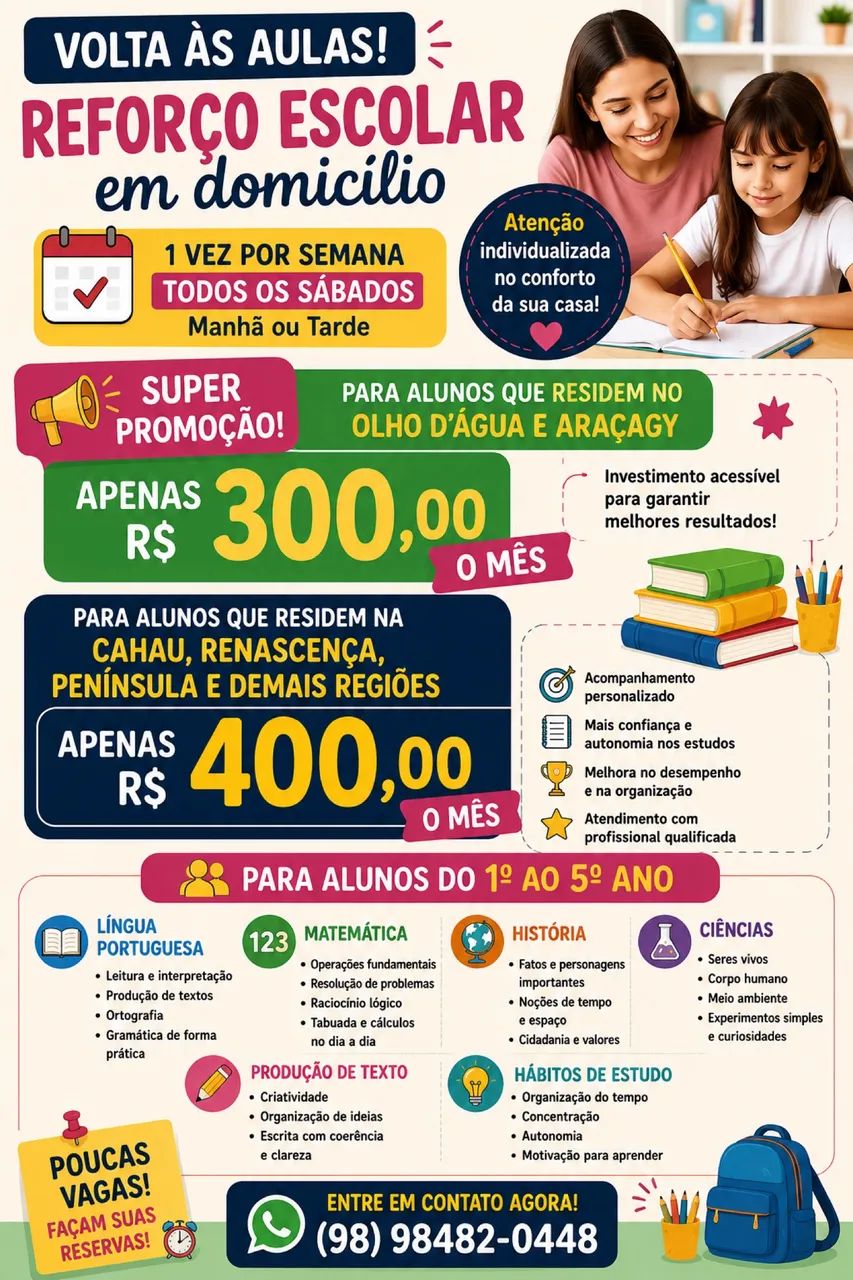 Aulas em domicílio!