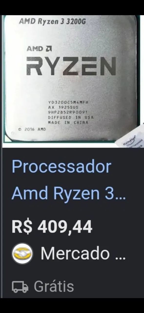 RYZEN 3 3200G E PLACA MÃE LN300