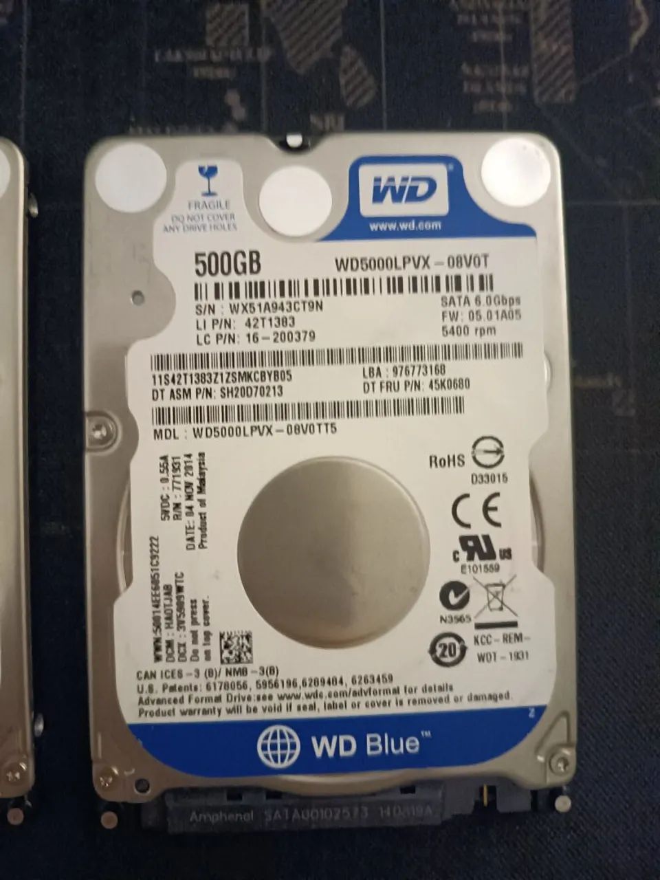 HDs WD Blue 500GB 2,5pol - Foto 2