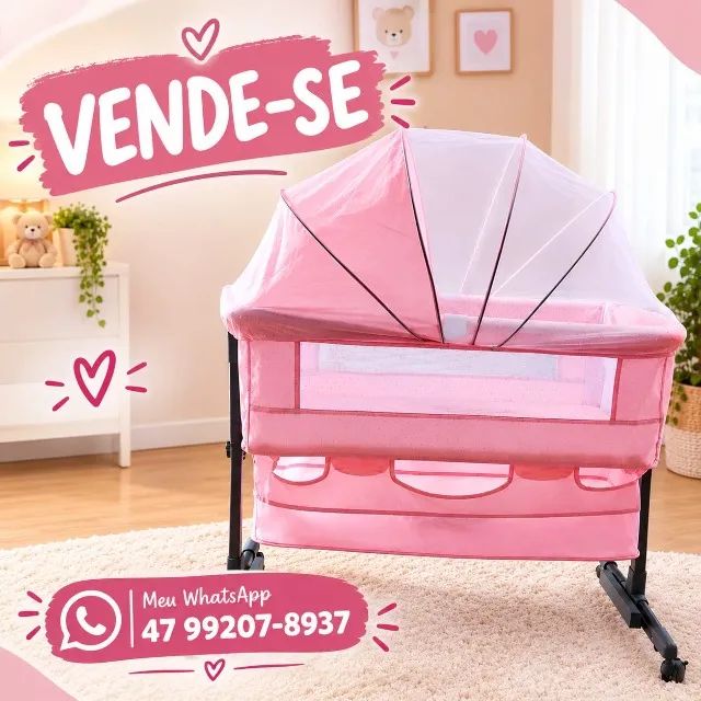 Berço moises menina com encaixe para a cama da mamae  - Foto 3
