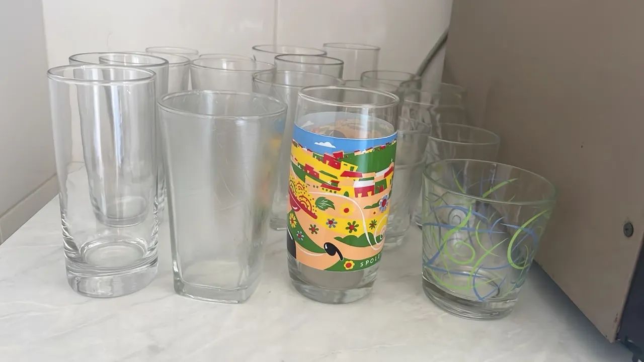 Copos de vidro