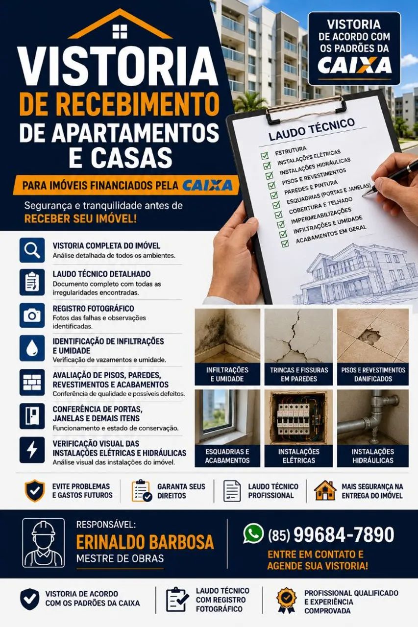 Vistoria Recibemento Apt e Casa. - Foto 2