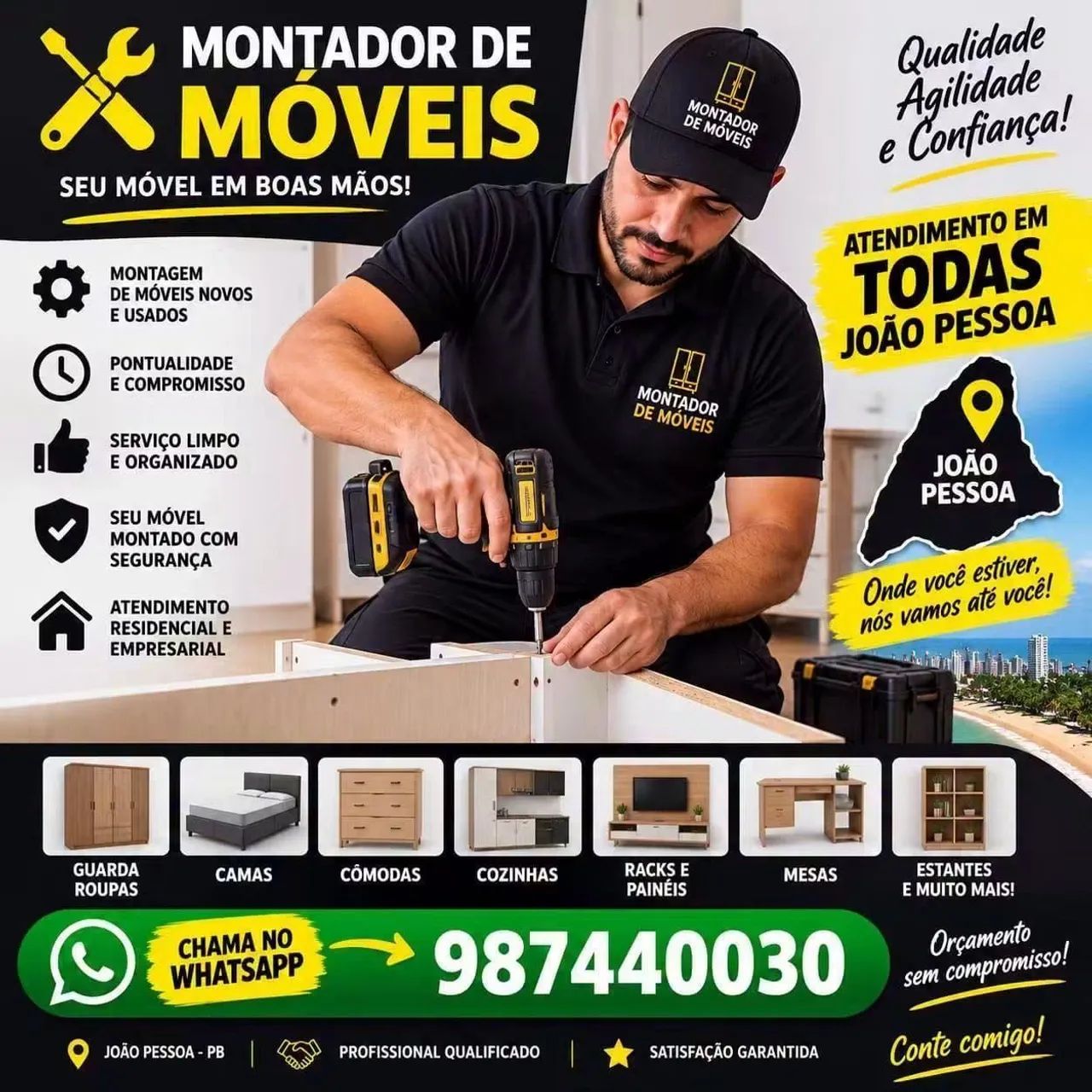 Montador De Móveis Disponível Agora 