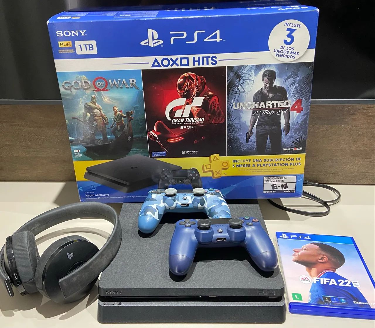 PS4 SLIM 1TB COMPLETO ACEITO IPHONE