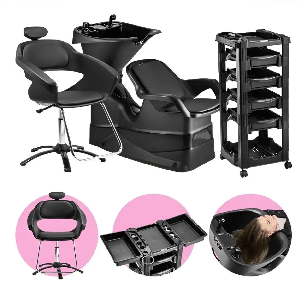 Primma Chair Kit + Reclining Washbasin Dompel + Trolley