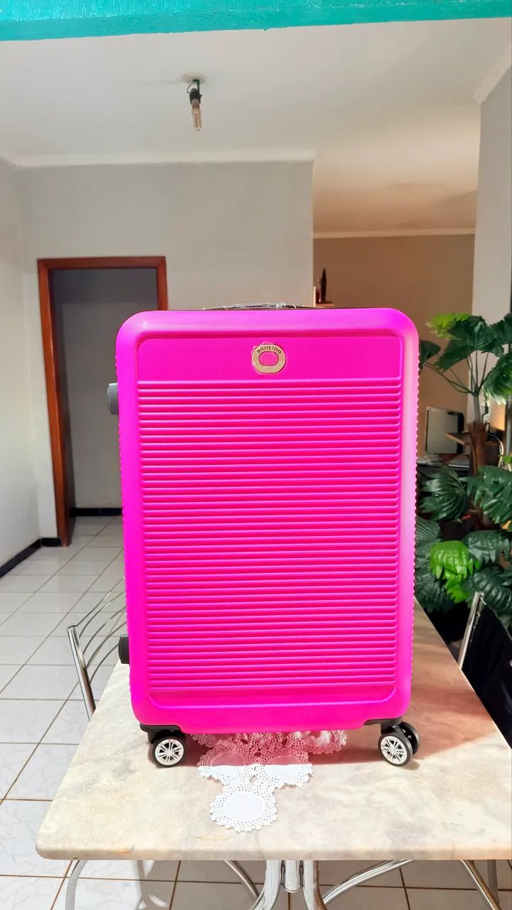 Mala de Viagem Grande Santino 30kg (24 Polegadas) Pink - Nova - Foto 3