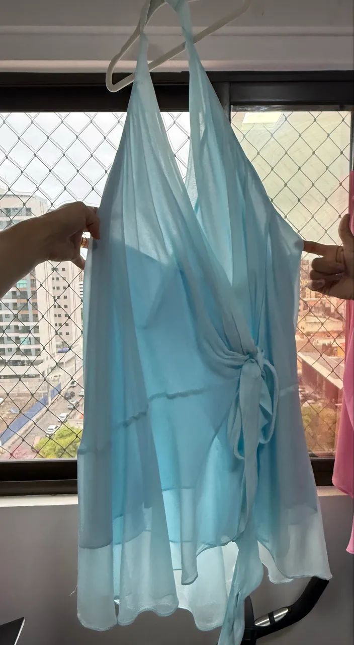 Vestido FARM azul transpassado - Foto 2