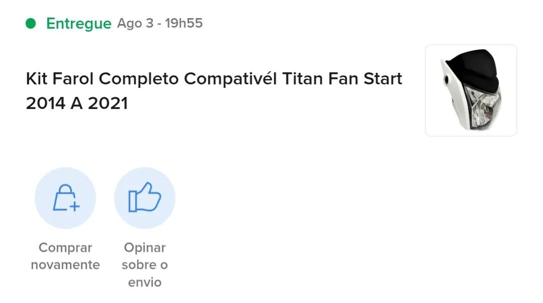 Farol moto carenagem frontal Titan 160 / Fan 150  - Foto 5