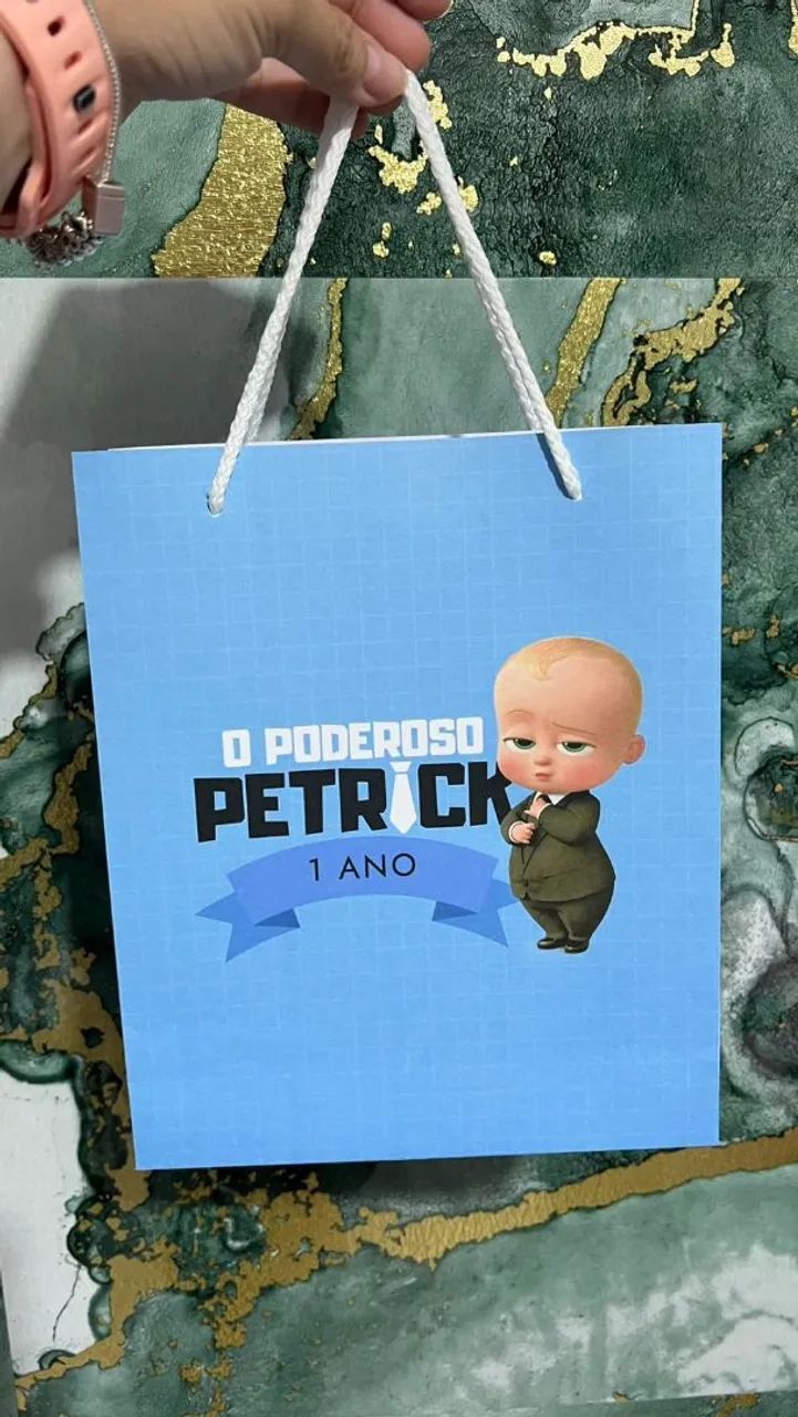 Sacolas personalizada do poderoso chefinho + caixa para docinhos  - Foto 2