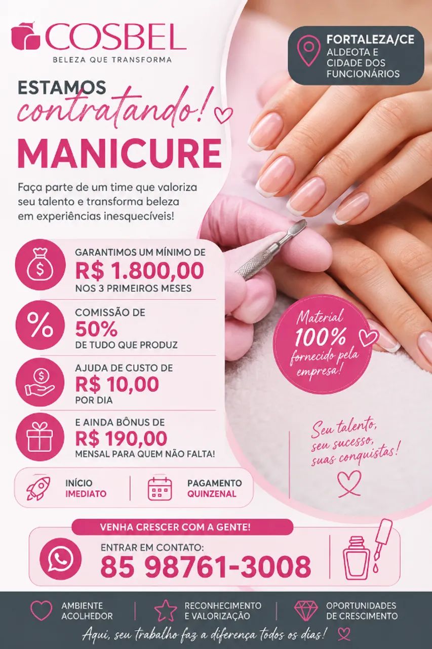 VAGA MANICURE (MATERIAL DA EMPRESA)