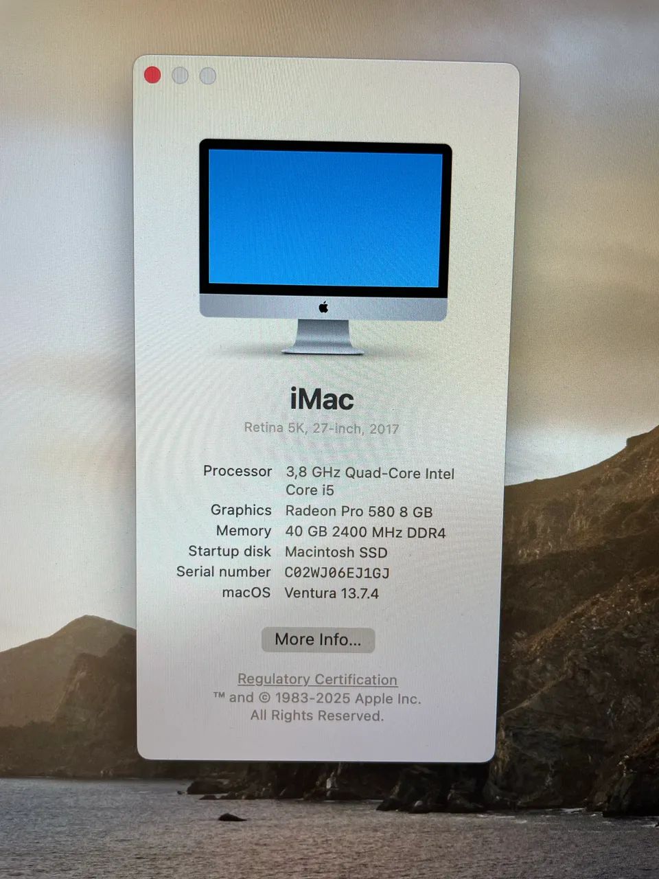 iMac Apple | 27 polegadas | Retina 5k | 40GB RAM | SSD 1TB