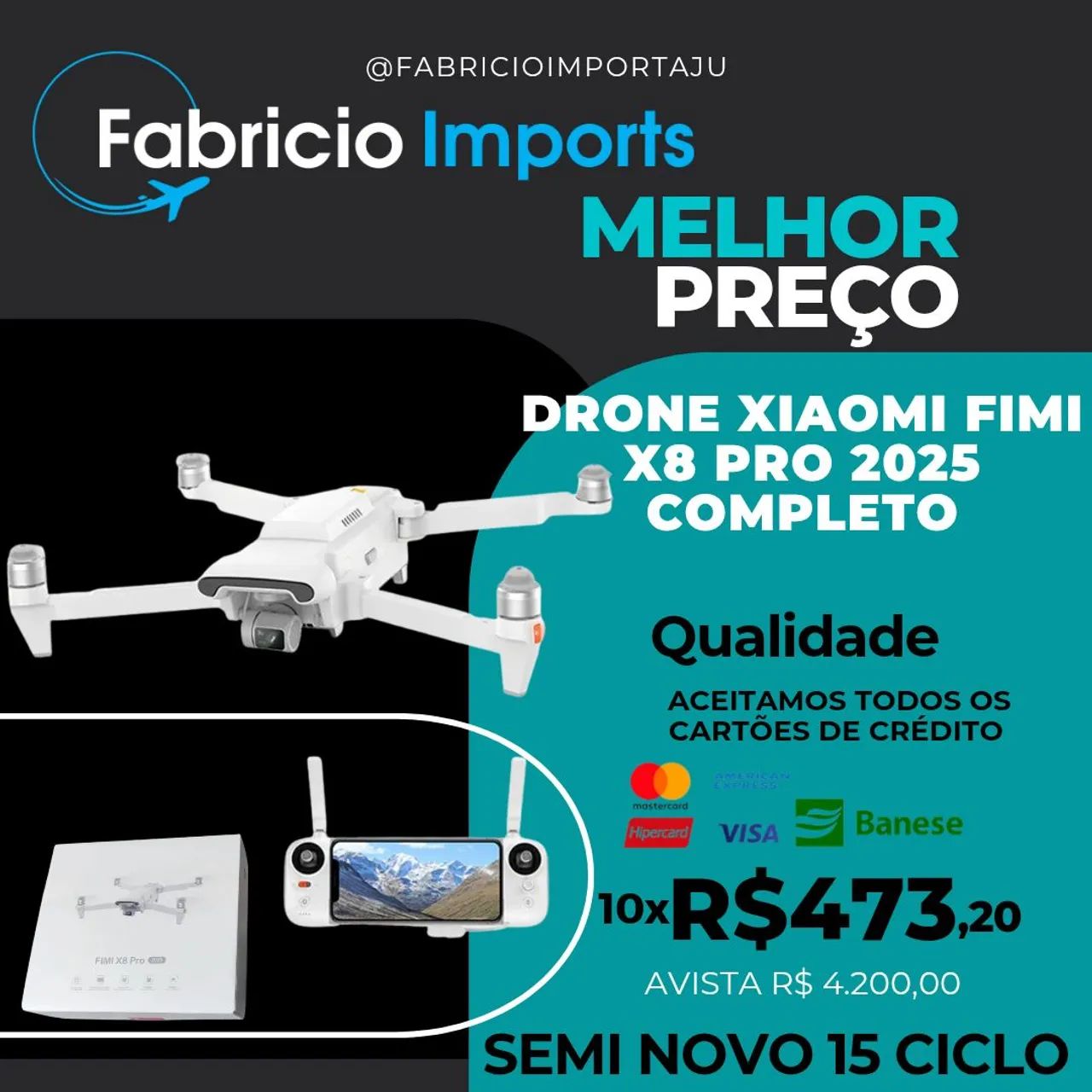 DRONE XIAOMI FIMI X8 PRO 2025 SEMI NOVO  - Foto 3