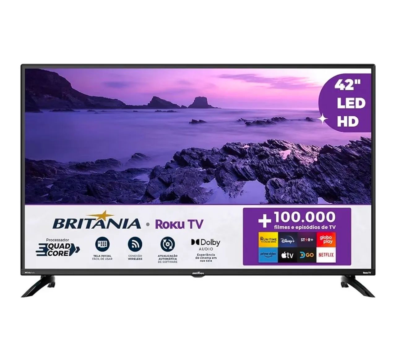 Smart TV 42" polegadas FULLHD (1920X1080P) Britânia *Nova- Televisão, Roku TV, LED