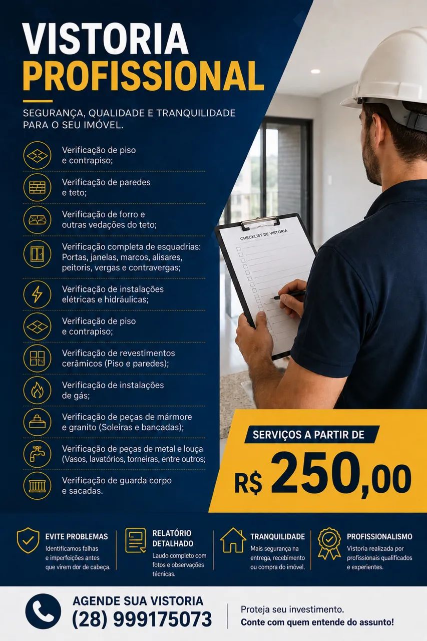 VISTORIA DE ENTREGA DE APARTAMENTOS