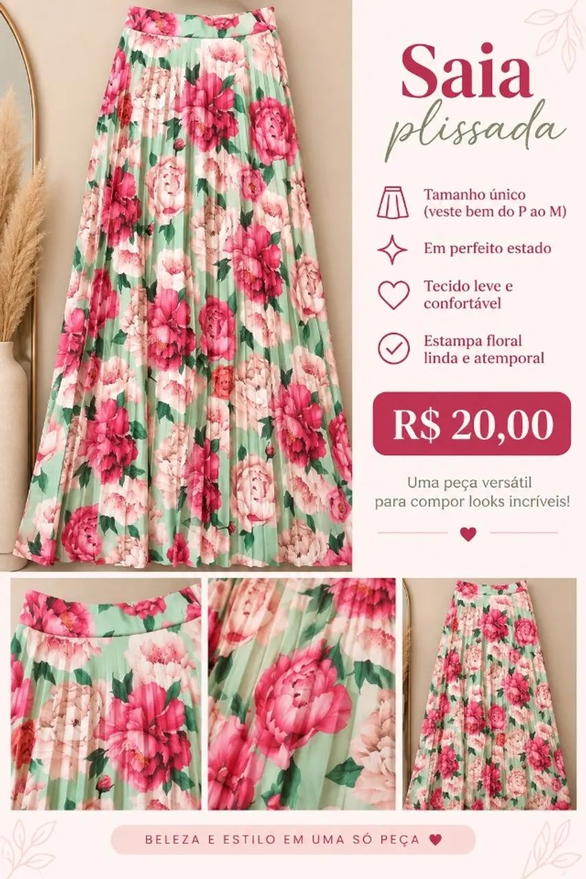 Saia Midi Plissada