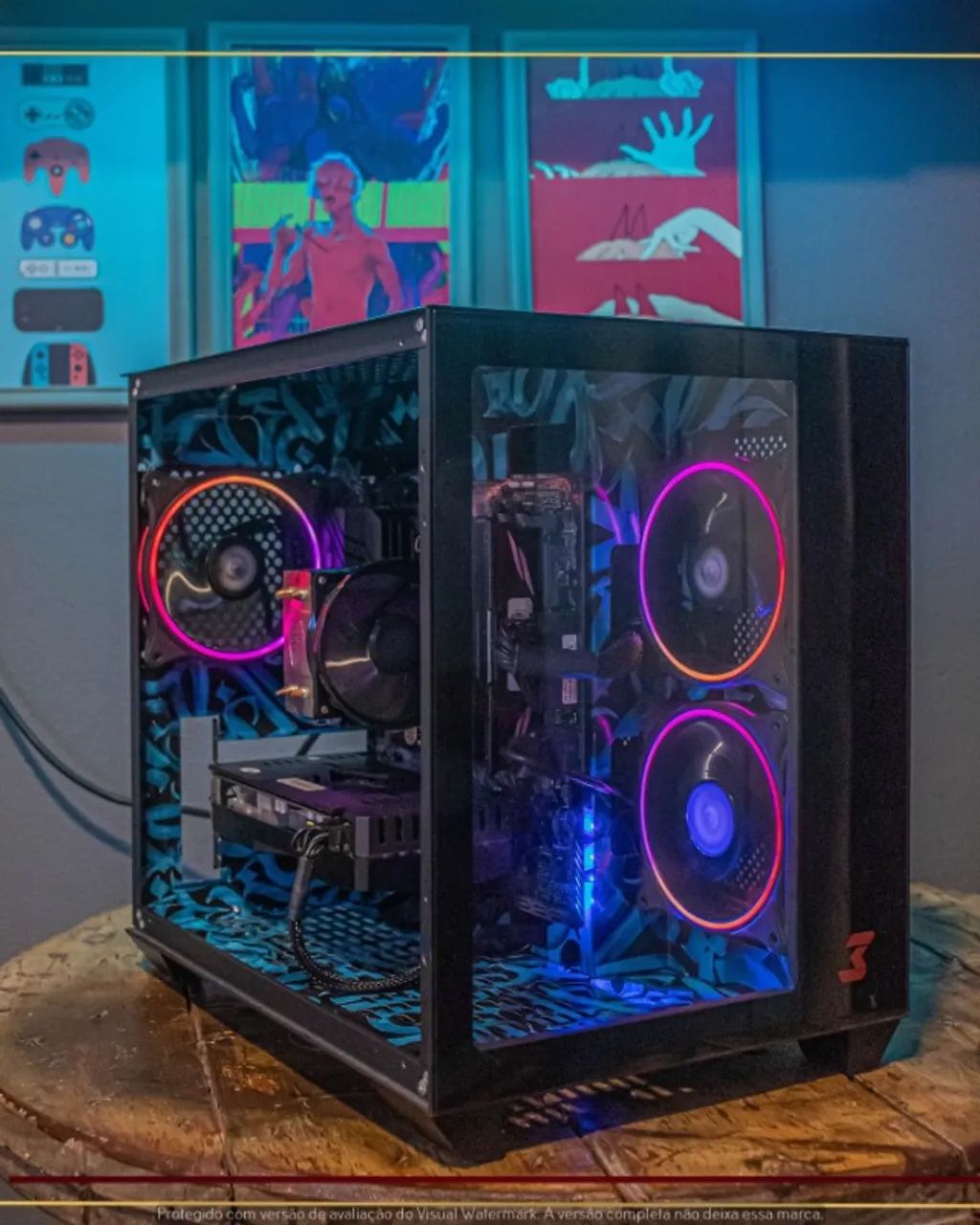 Setup Ryzen 5 2600X, 16gb, 512gb SSD, RX 6600 8gb, Fonte Corsair 650W, Gab. DT3