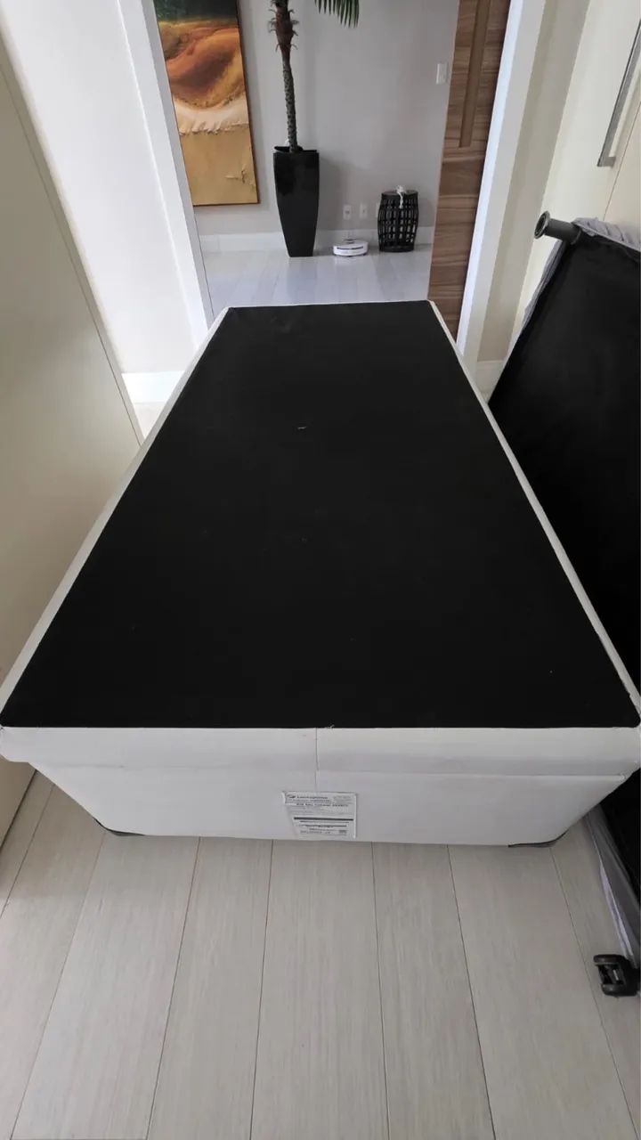 Base para Cama Box Solteiro com Baú Branca 