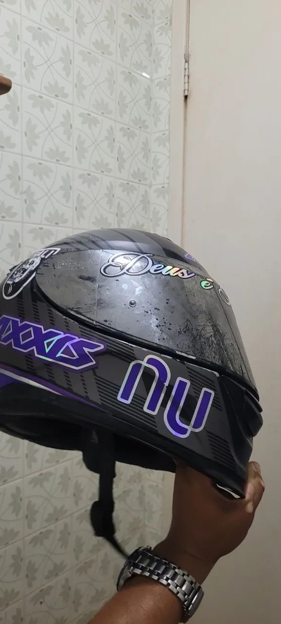 Capacete axxis 2 viseira prata e transparente  - Foto 4