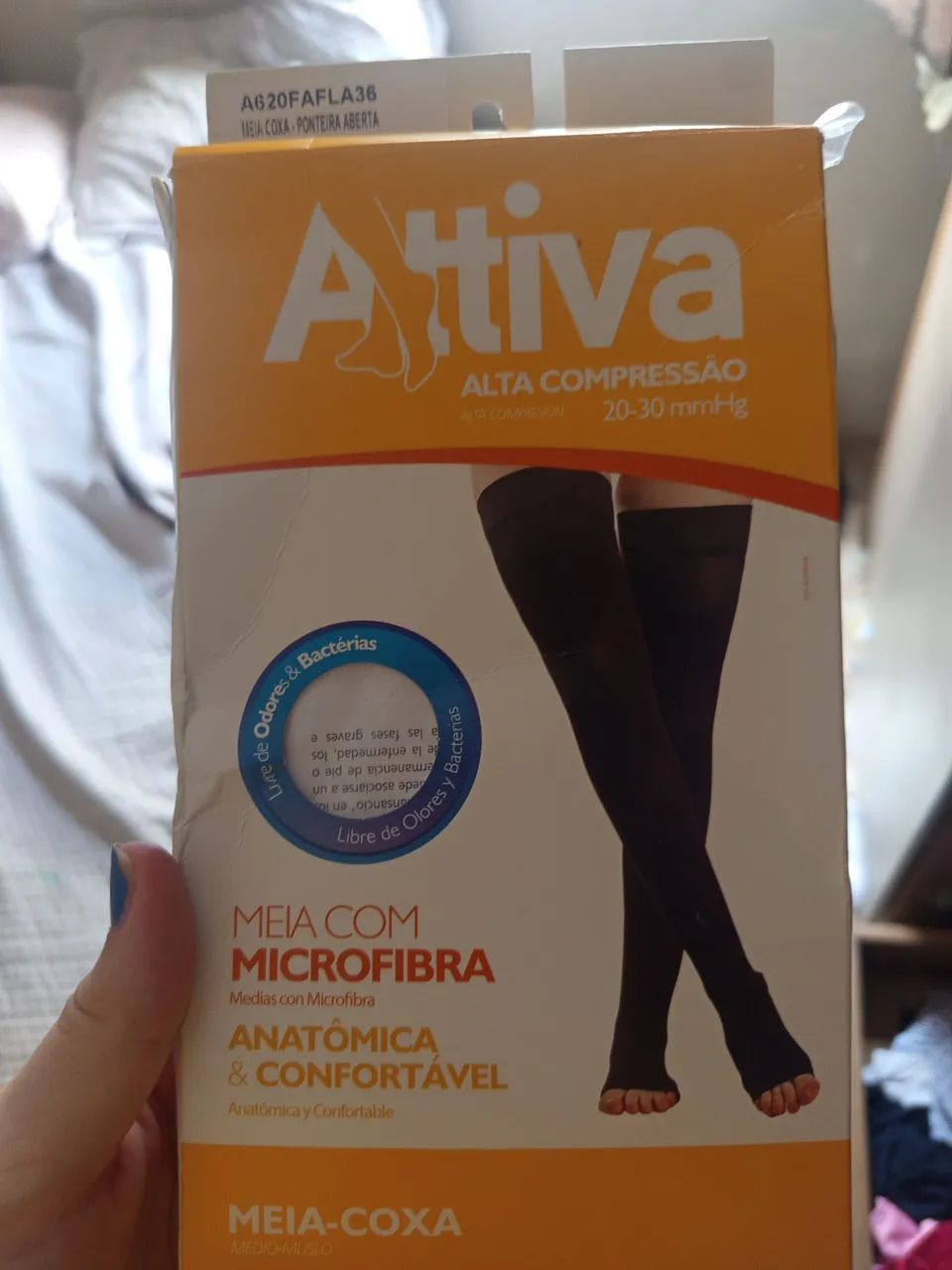 Meia alta compressão meia coxa attiva