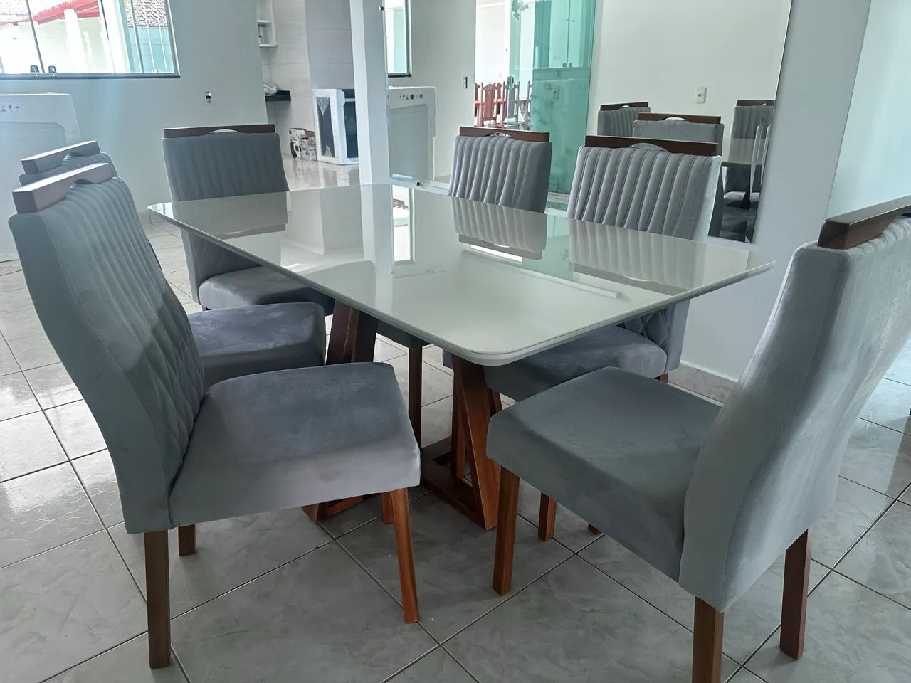 Mesa de Jantar Pedro 160x80 com 6 Cadeiras 100% Madeira - Foto 4