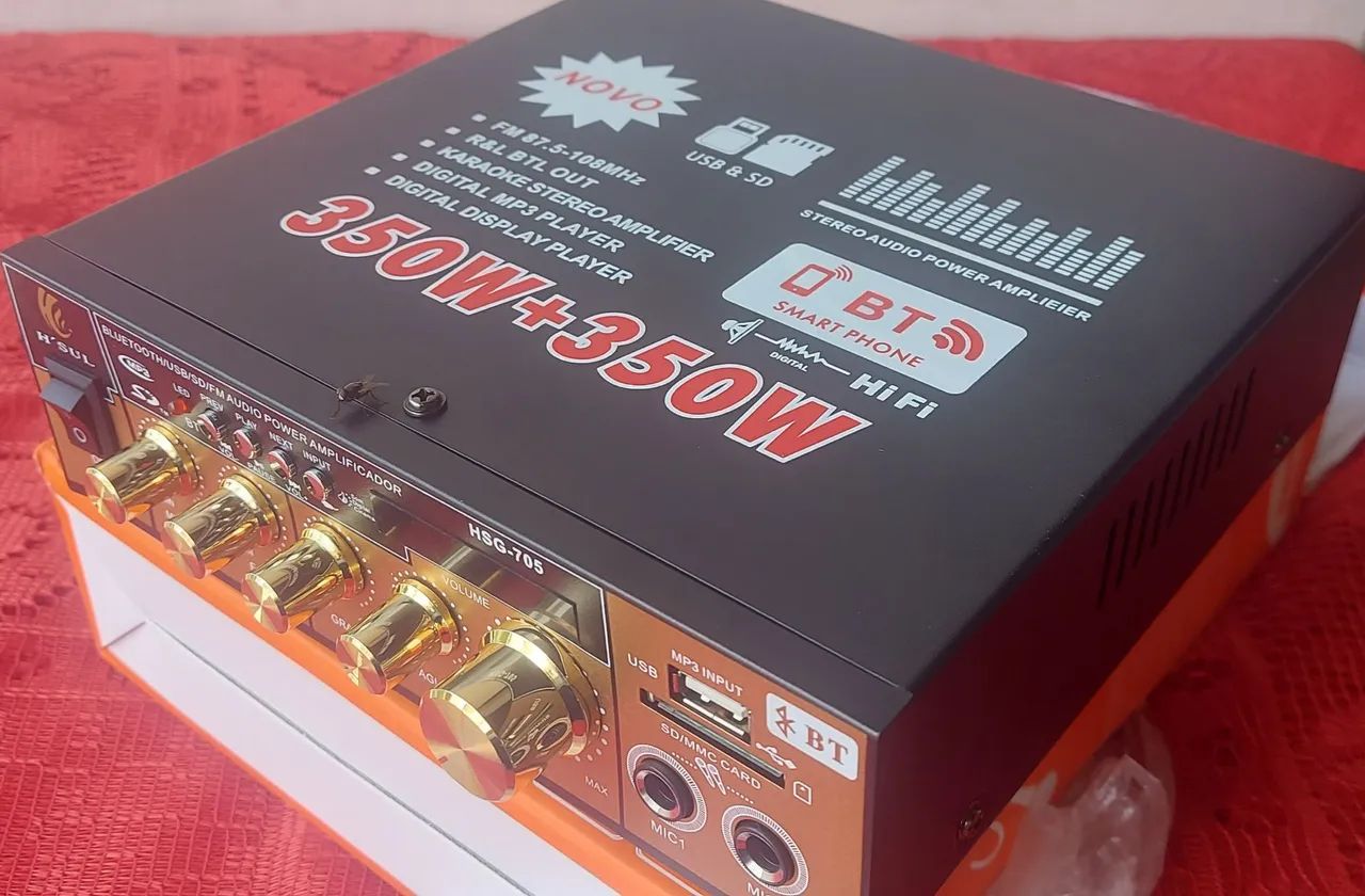 Amplificador de áudio com Bluetooth USB FM  - Foto 2