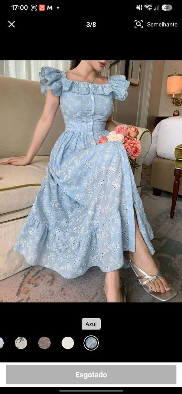Vestido dazy novo azul bebê  - Foto 2