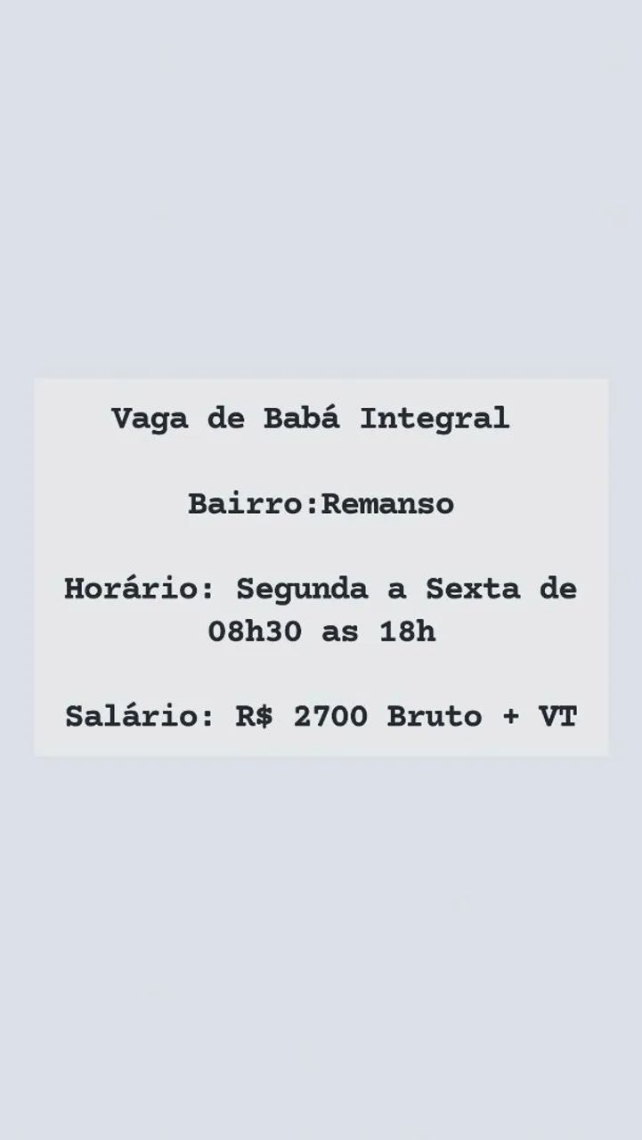 Vaga de Babá 