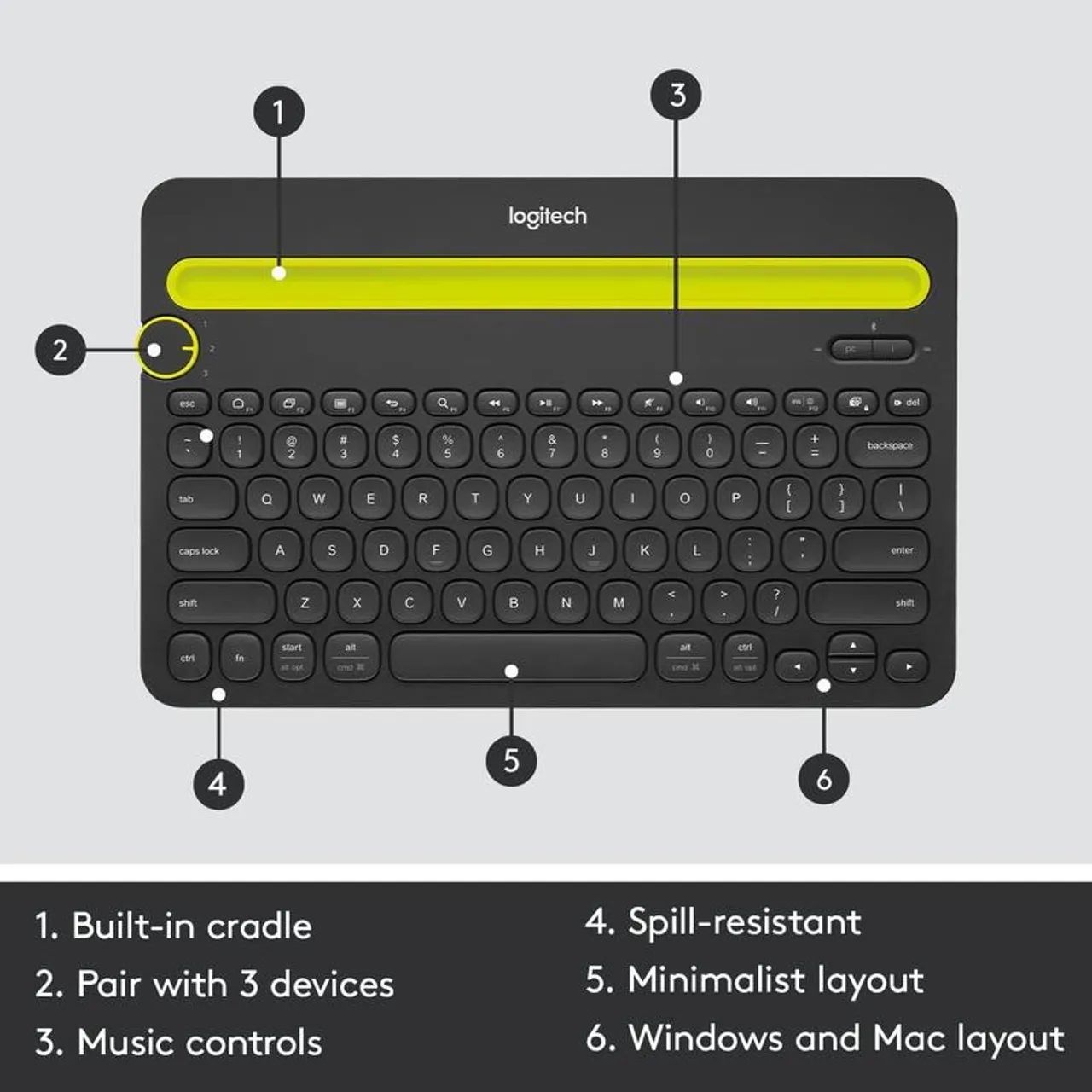 Teclado Logitech K480 Bluetooth Multi-Device - Foto 5