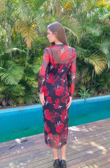 vestido floral novo shein - Foto 2