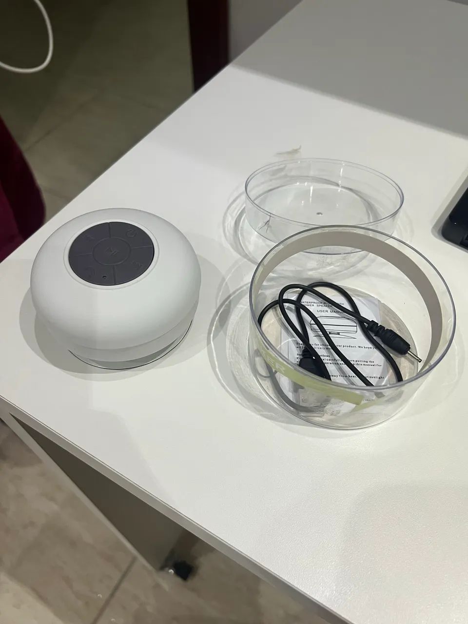 Caixa De Som Bluetooth A Prova DAgua - Branca - Foto 3