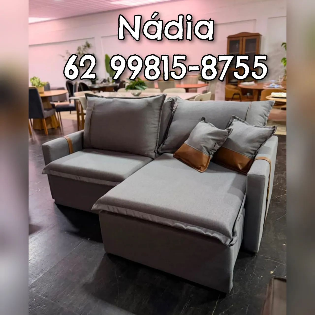 SOFÁ CAMA CINZA NOVO