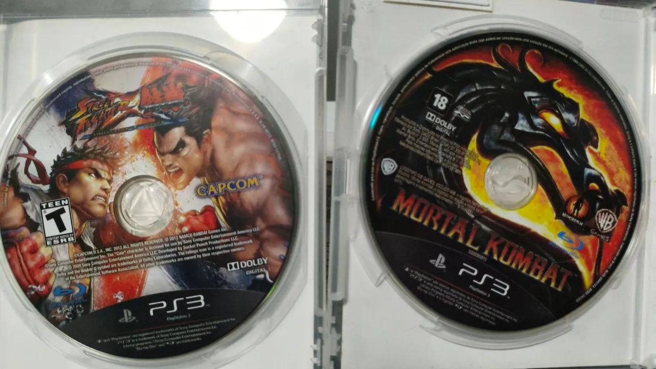 COMBO DE LUTA PREMIUM PS3 - MK KOMPLETE + SF X TEKKEN - Jogos de