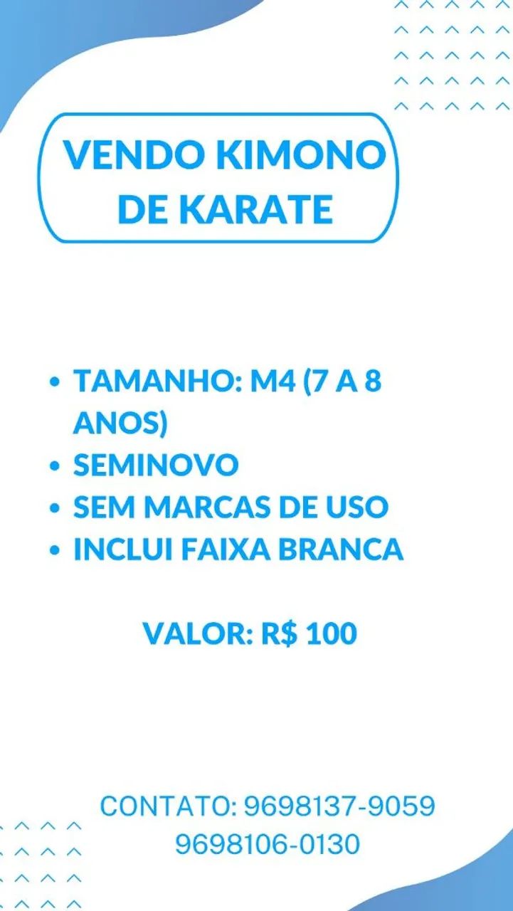 vendo kimono de karatê 