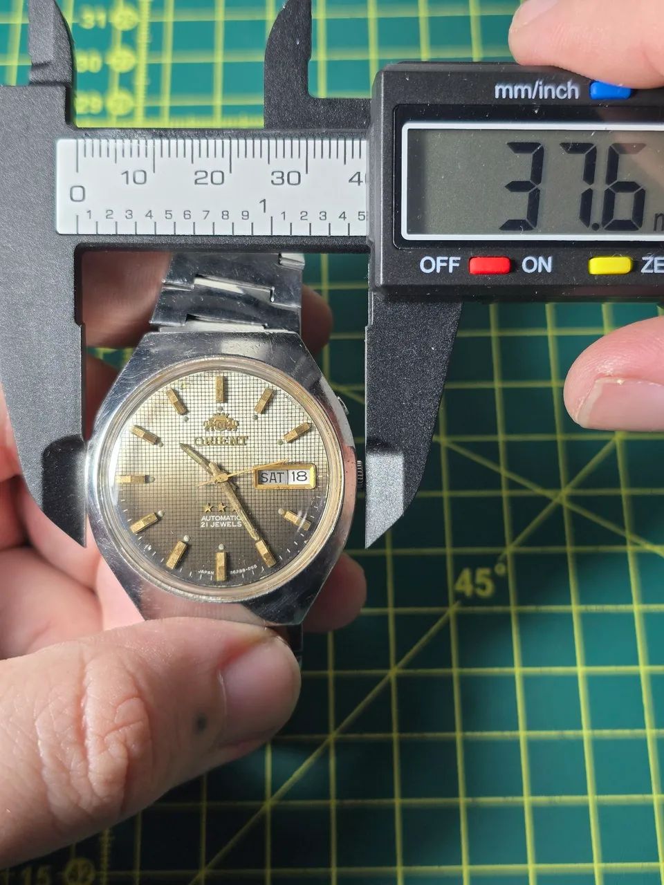 Relógio Orient Automático 3 Estrelas Vintage - Mostrador Waffle - Foto 4
