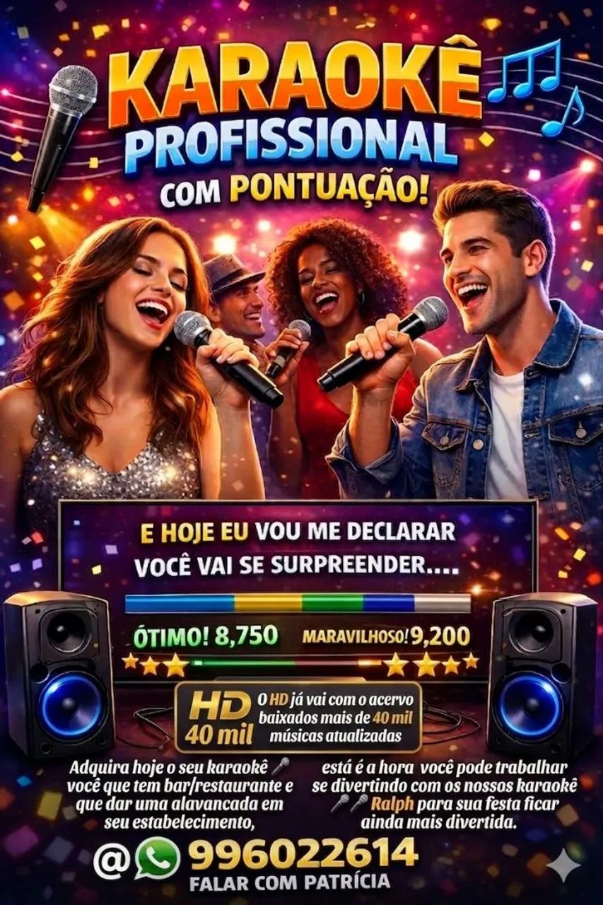 Músicas de Karaokê profissional para bares e restaurantes.