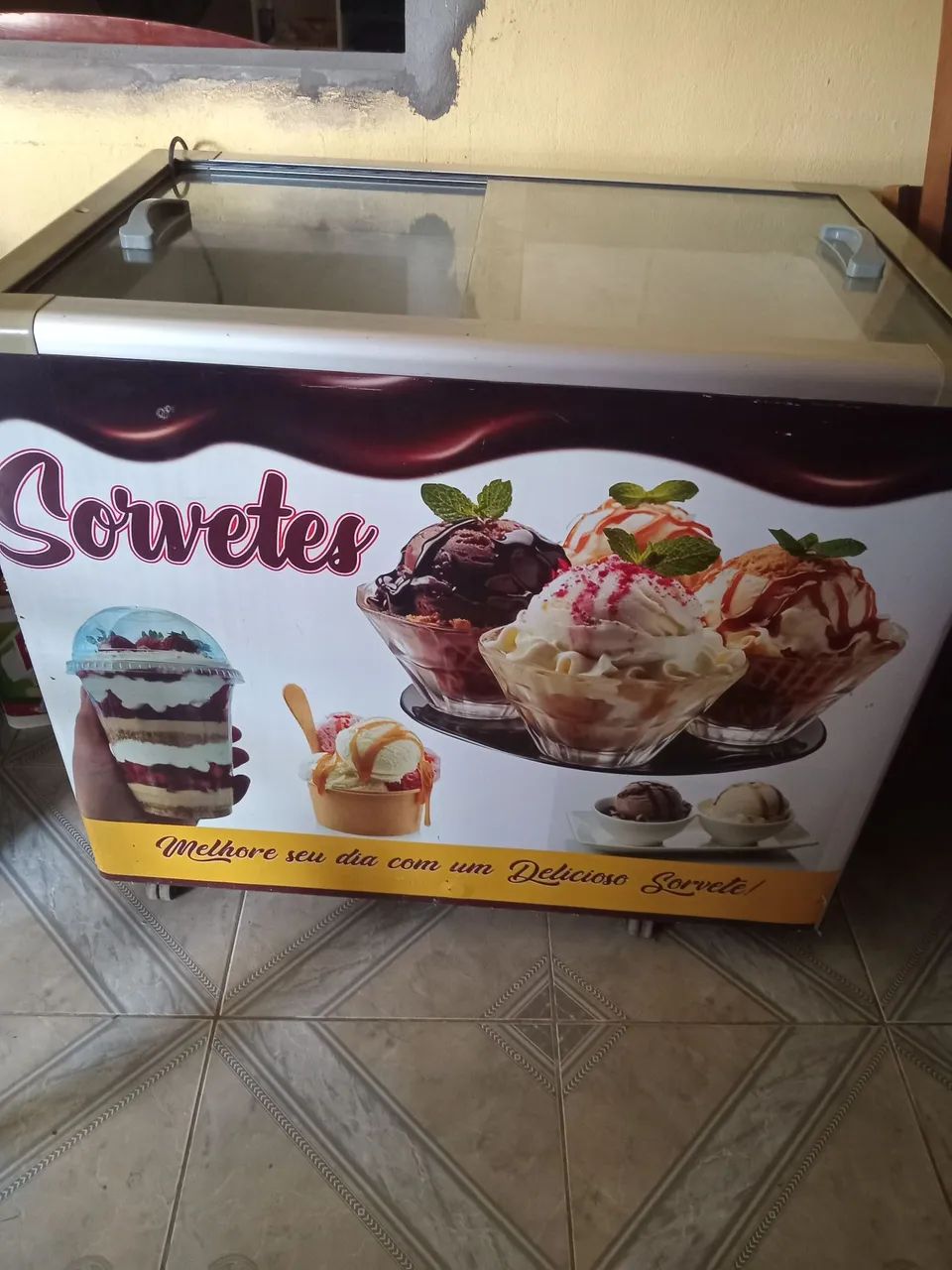 Freezer horizontal de vidro 
