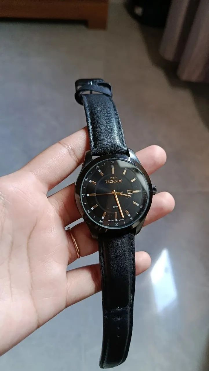 Relógio Technos 2115NAX/0P Masculino Pulseira Couro Preto - Foto 2