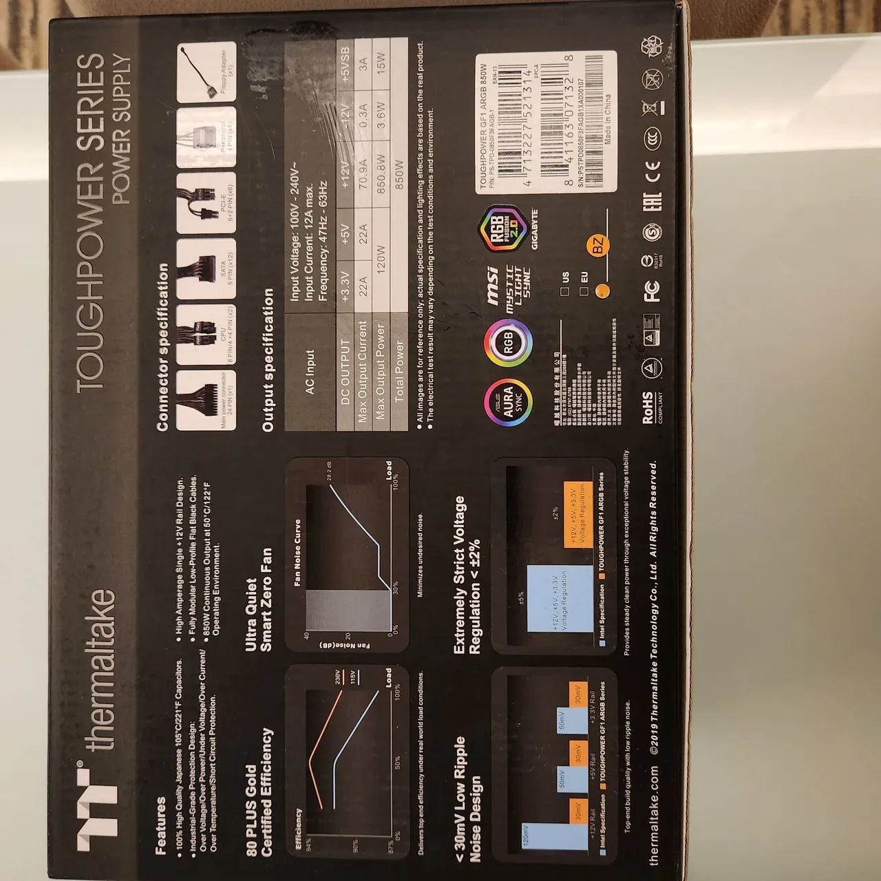 Fonte ATX Thermaltake ToughPower ARGB 850 W - Foto 2