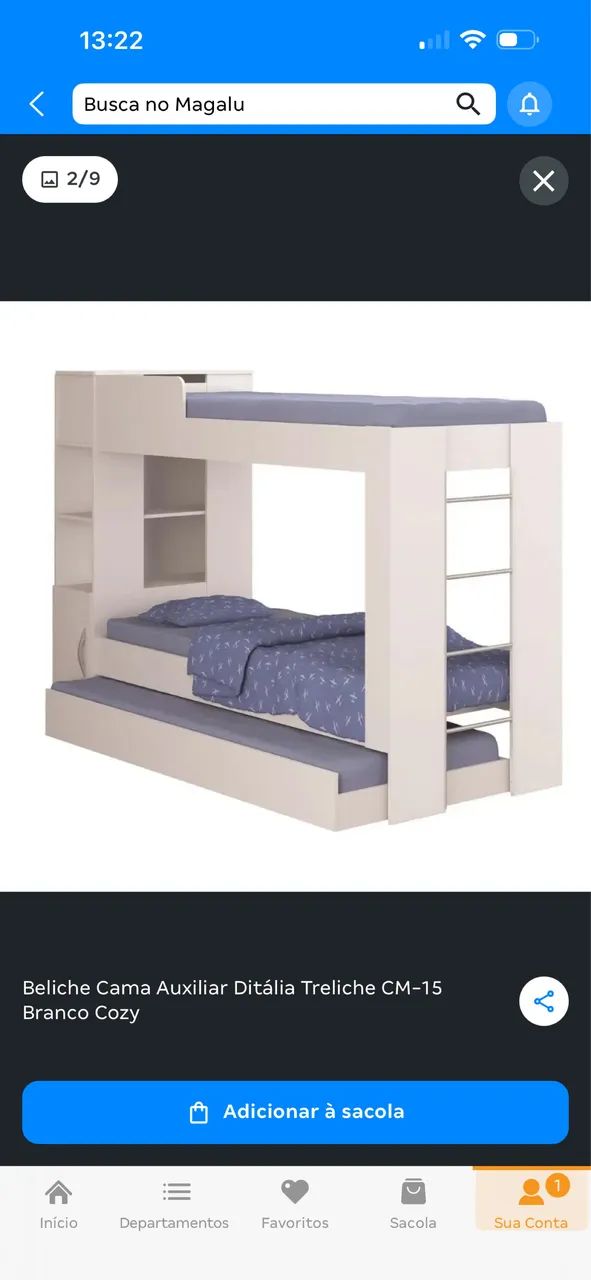 Vendo cama triliche com baú e prateleiras. - Foto 2