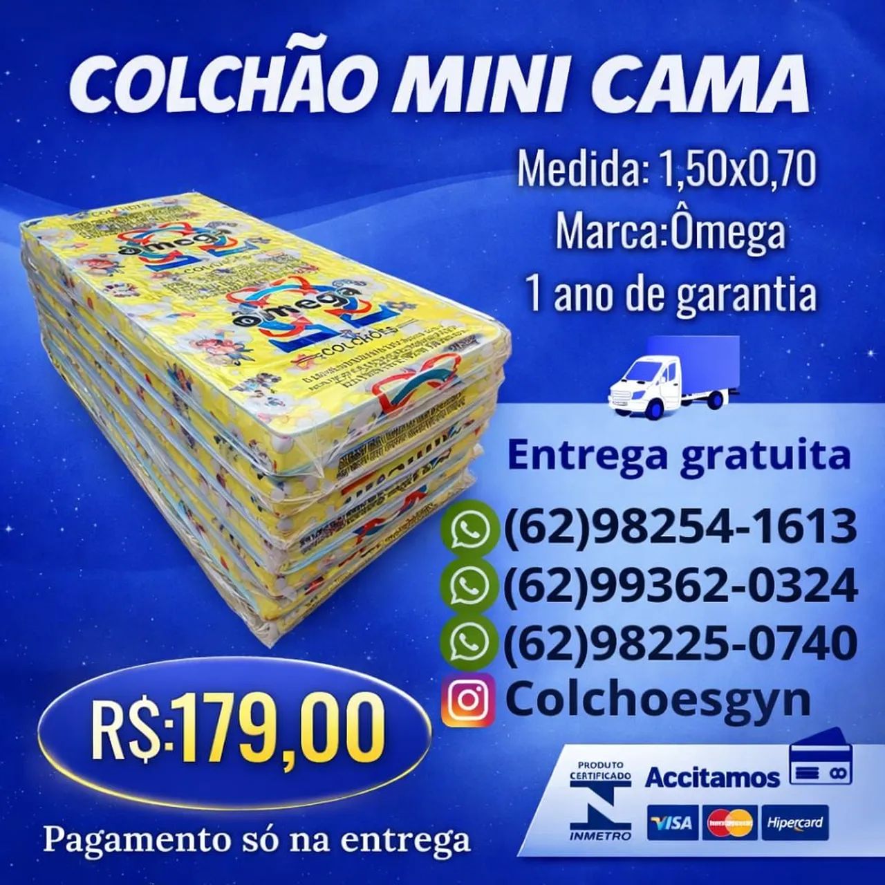 Colchão Mini cama 1,50x0,70