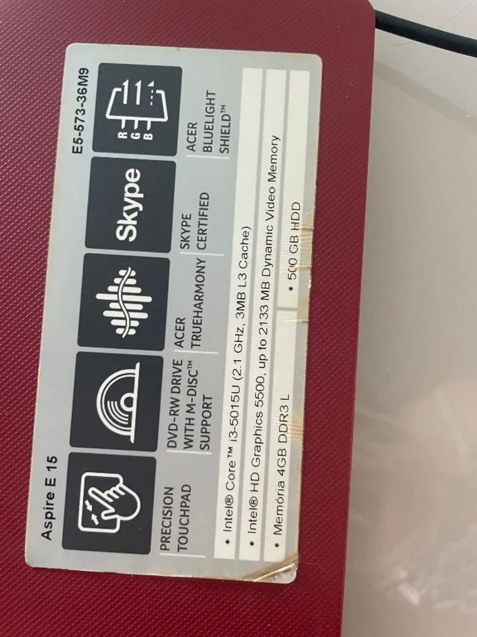 Notebook Acer Core i3-5015U - 4GB RAM - HD 500GB - Foto 4