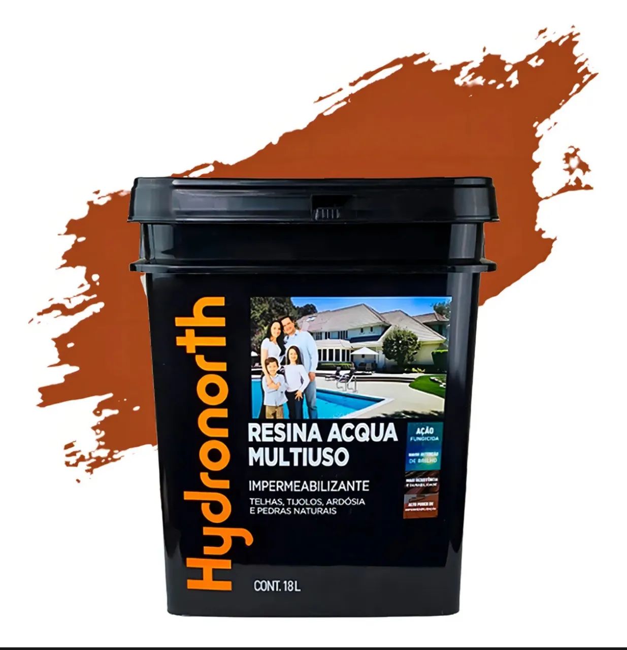 2 latas de Resina Impermeabilização Hydronorth Resina Acrílica Água 18L Ceramica Onix - Foto 3