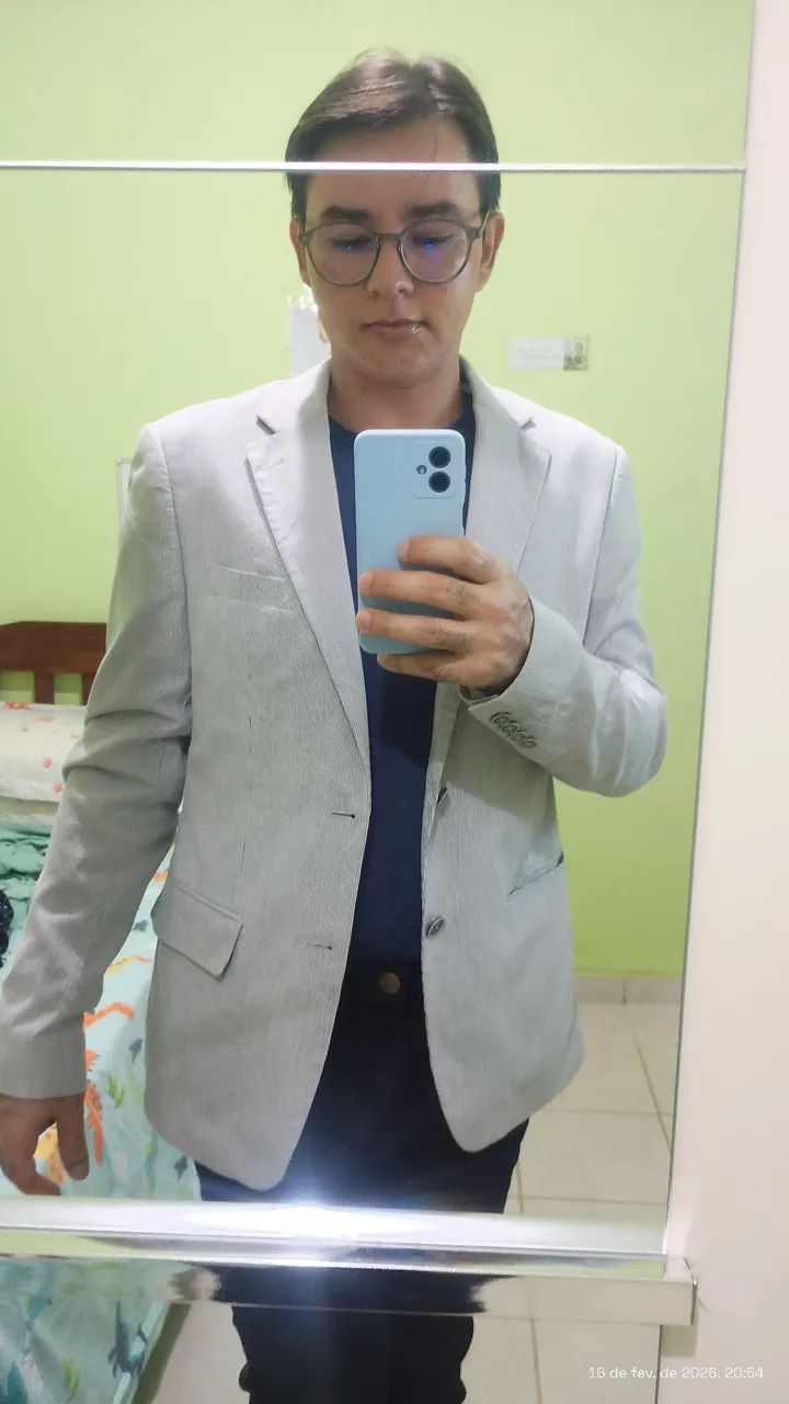 Blazer masculino cinza listradinho Ângelo Litrico. - Foto 2