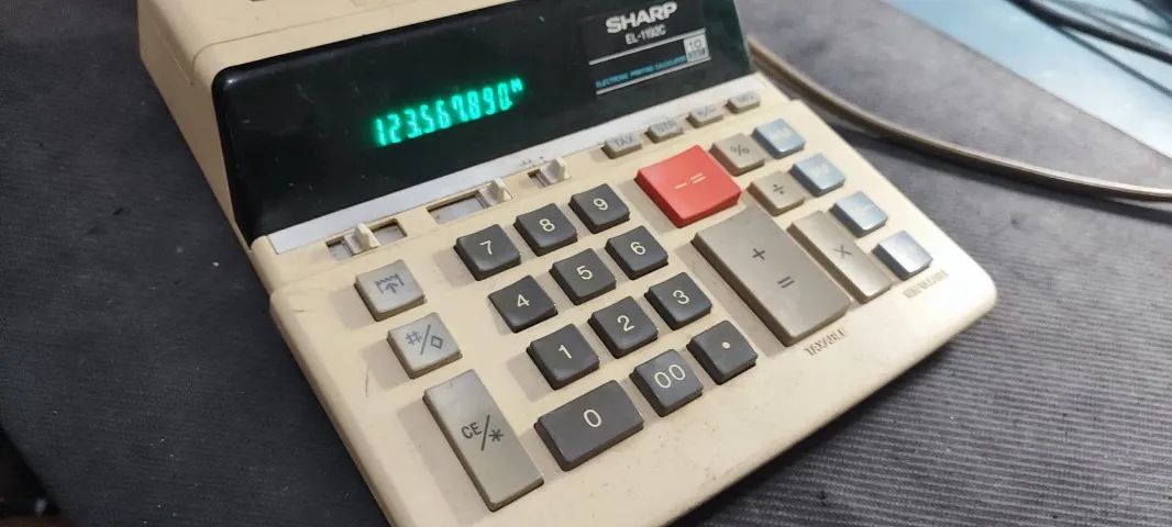 calculadora de mesa antiga, modelo SHARP EL-1192C - Foto 3