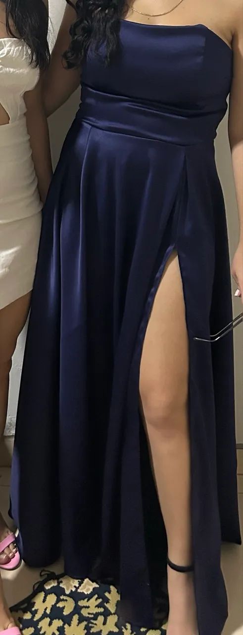 Vestido formatura azul marinho 