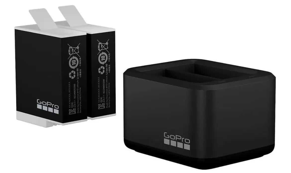 Carregador de bateria original GoPro com duas baterias enduro