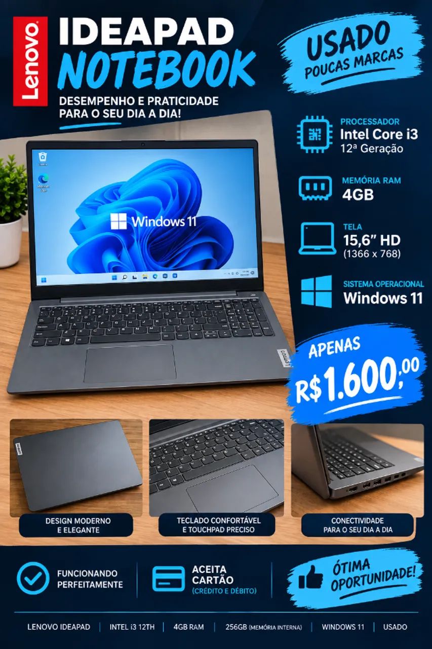 Notebook lenovo i3 de 12th