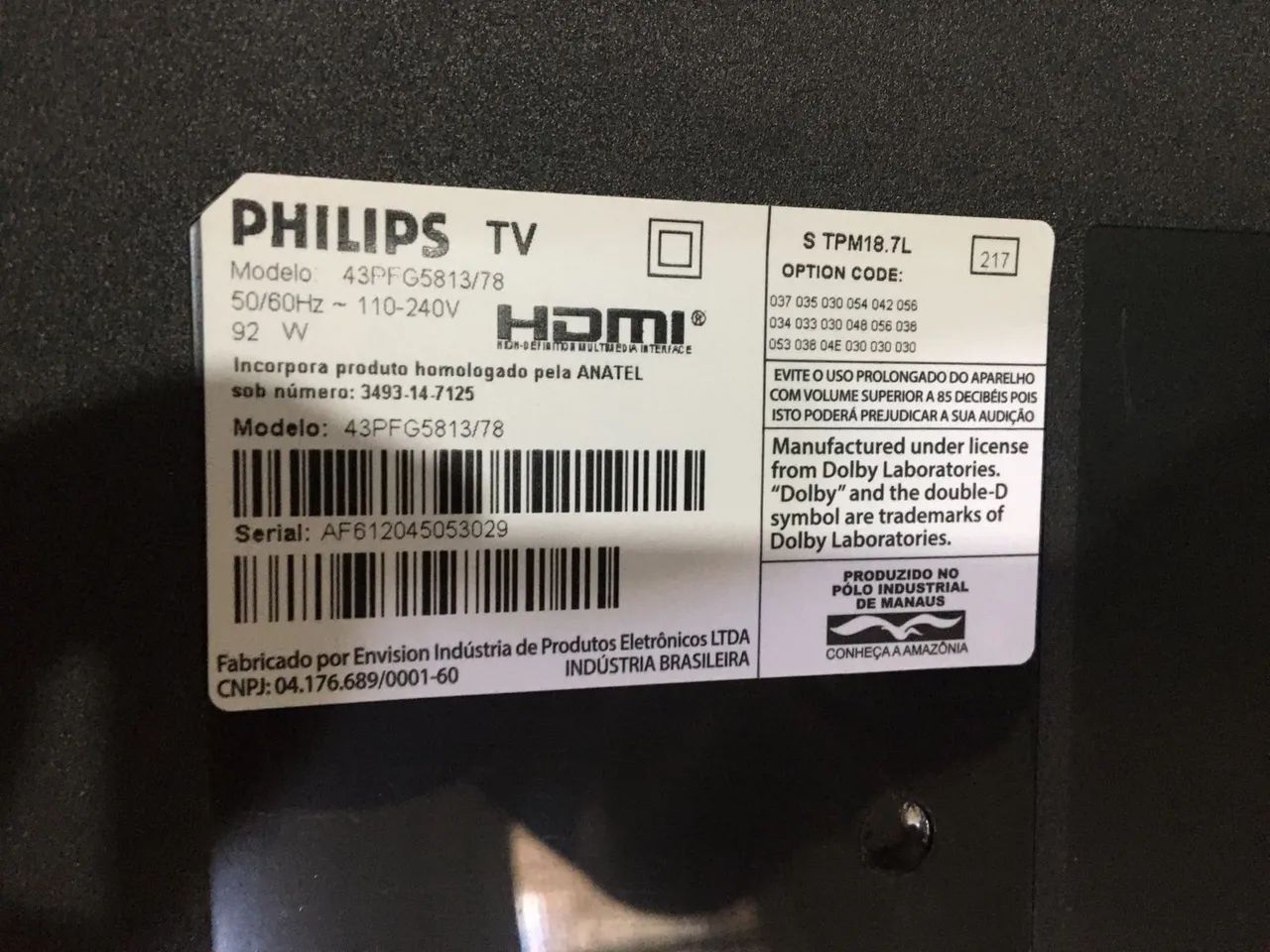 Tv 43 polegadas Philips smart com defeito!+1 caixa de brinde . - Foto 3